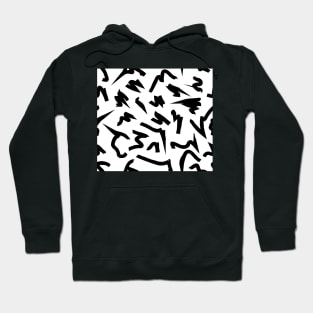 Black and White Retro 80's Eighties Abstract Scribble Hoodie